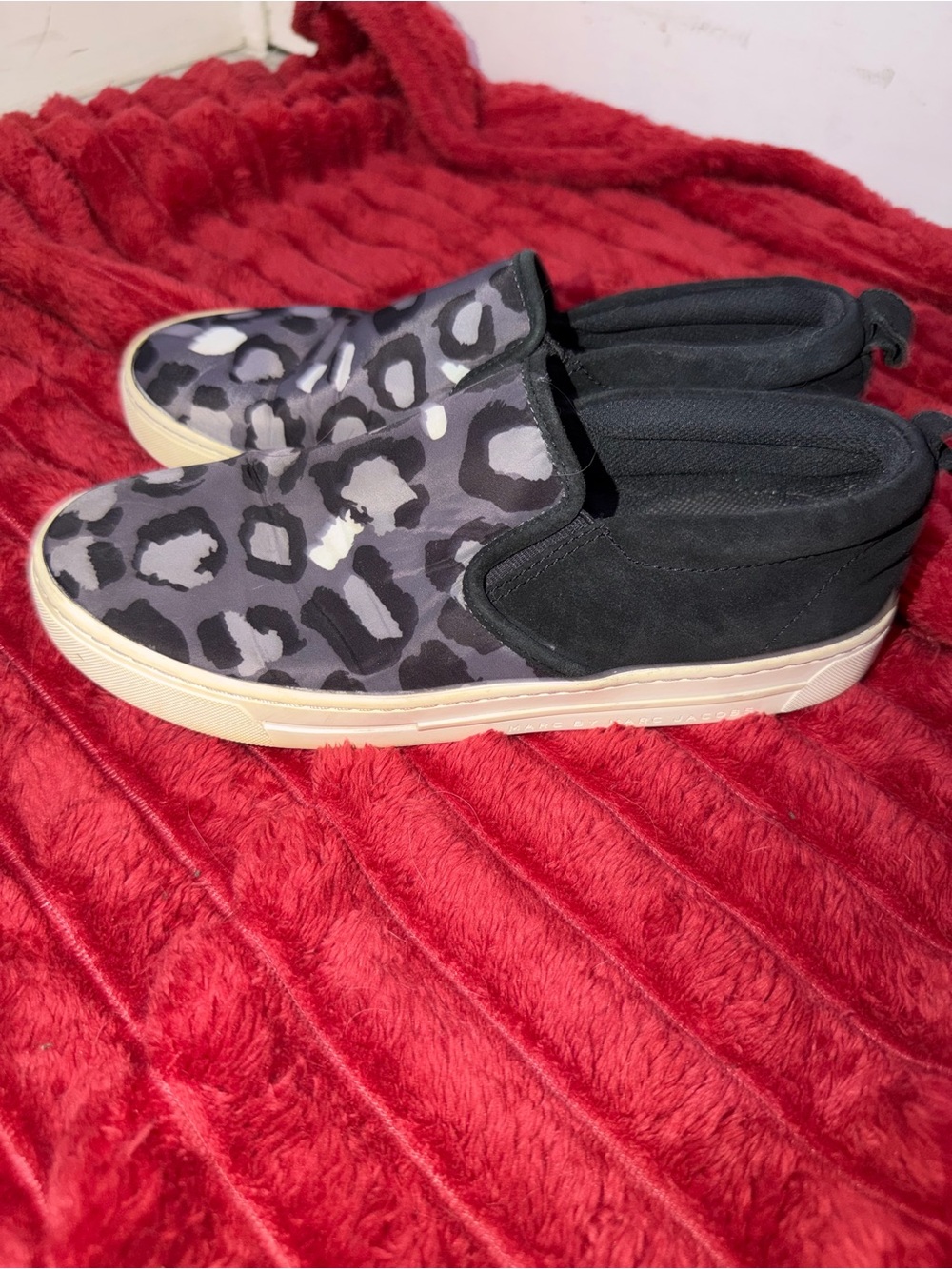 Marc by Marc Jacobs Women’s Slip-On Sneakers in Black & Gray Leopard